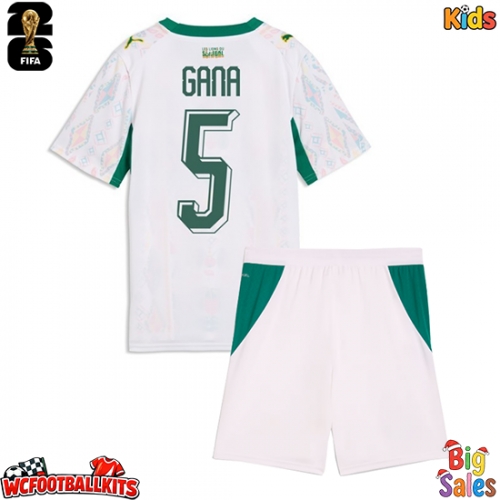Senegal Idrissa Gueye #5 Replica Home Stadium Kit for Kids World Cup 2026 Short Sleeve (+ pants)